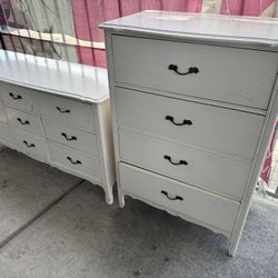 Used 2pc. Bedroom Dresser Set Tallboy & Long Dresser