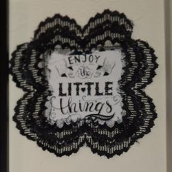 ENJOY THE LITTLE THINGS BLACK LACE FRAMED WALL ART INSPIRATIONAL QUOTE SIGN HOME DECOR COLLECTIBLE