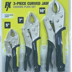 BRAND NEW PERFORMAX CURVED JAW LOCKING PLIERS SET LIFETIME WARRANTY - SIZES (5")(7")(10")
