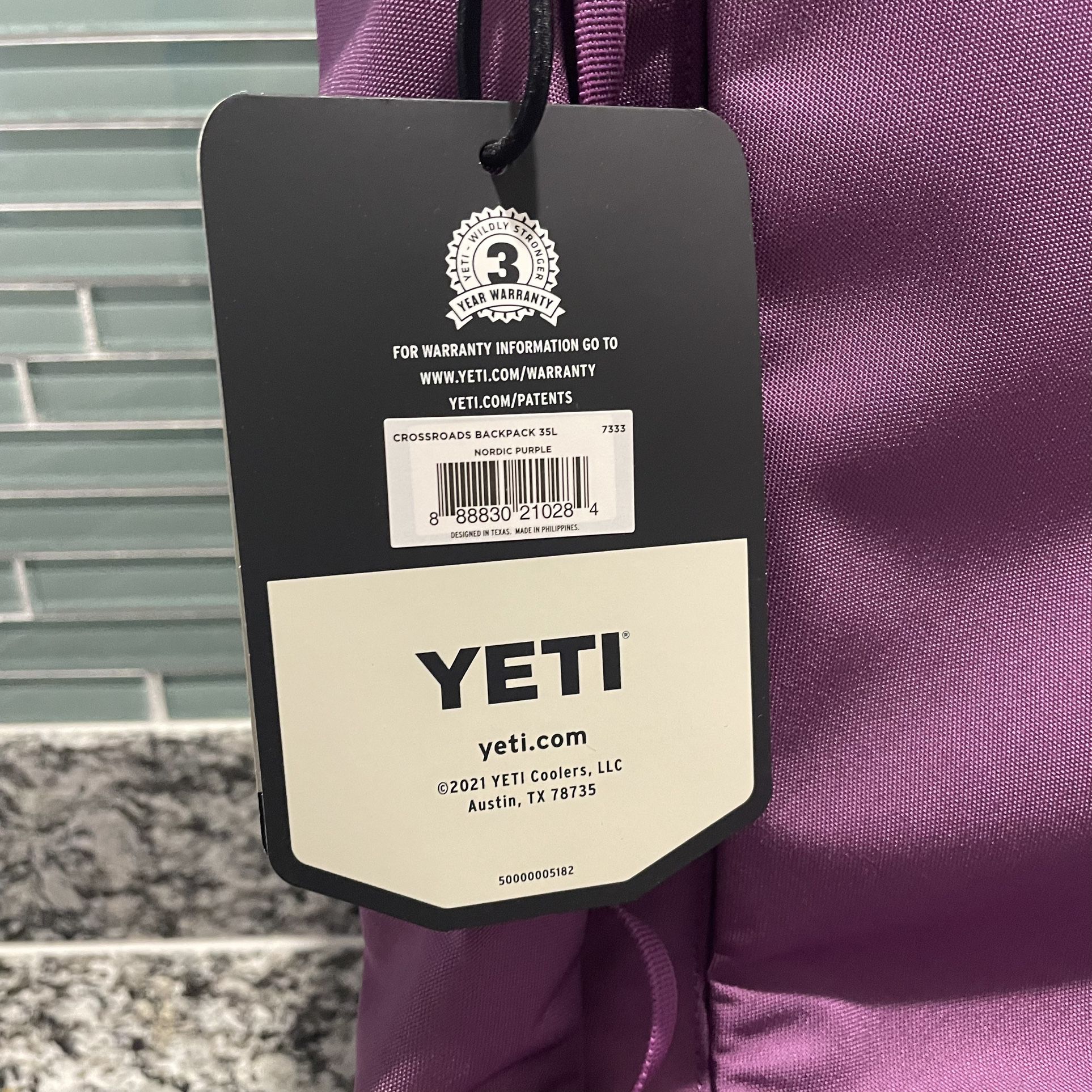 YETI Crossroads 35L Nordic Purple Travel Backpack | Brand New W/ Tags