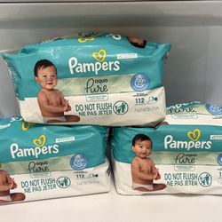 Pamper Pure wipes total 336 x $18