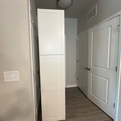 White pantry cabinet