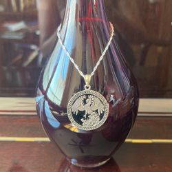 New Large Sterling Silver Medallion With A Dragon