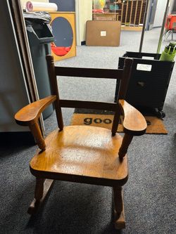 Kids wooden rocking chair