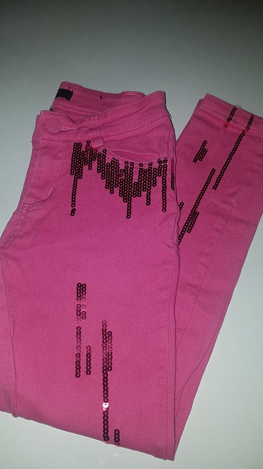 Girls Pink Jean's size 8 ( youth)