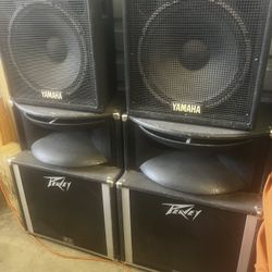 Peavey speakers, Peavey mixer and Crown Amp