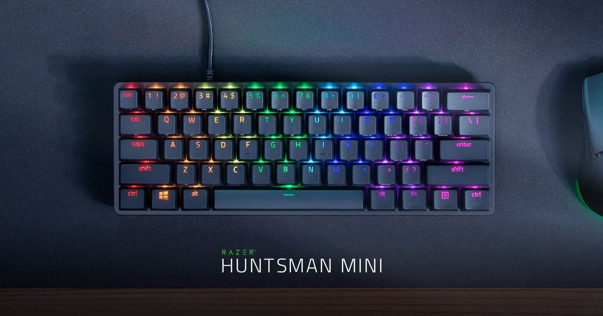 Razer Huntsman mini gaming keyboard and cooler master mm711 mouse