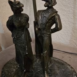Antique Victorian Sculpture Animal Lamp