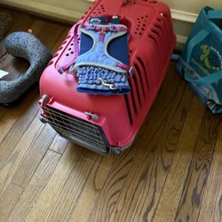Cat Carrier With New Collar And Leash