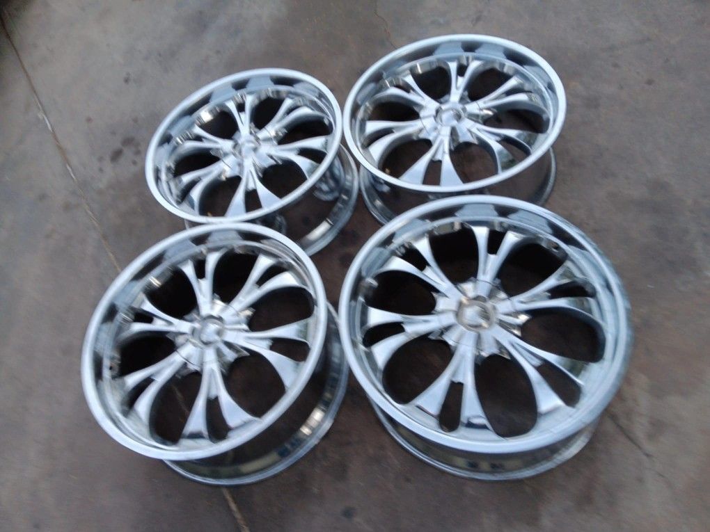 RIMS 24X½....5 LUGS FIT JEEP GRAND CHEROKEE JEEP COMANDER CHEVY SILVERADO YUKON TAHOE SUBURBAN CHEVY IMPALA 5X5 CHEVROLET