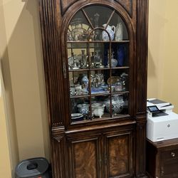Antique China cabinet (REAL WOOD) 