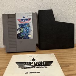 Top Gun NES Nintendo Entertainment System Cart & Manual Tested
