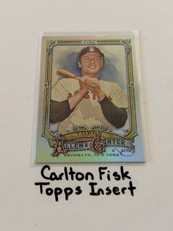 Carlton Fisk Boston Red Sox Hall of Fame Catcher Topps Short Print Insert Card.