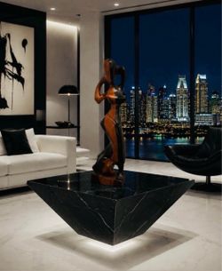 15” Original Vintage Fine Art Mid-Century Modern AFRICAN WOMAN Ebony Exotic Wood Solid Hard Sculpture Statue Black Figure Cameroon Africa HILLCREST
