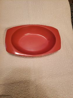 Mid Century Red Prolon Serving Bowl
