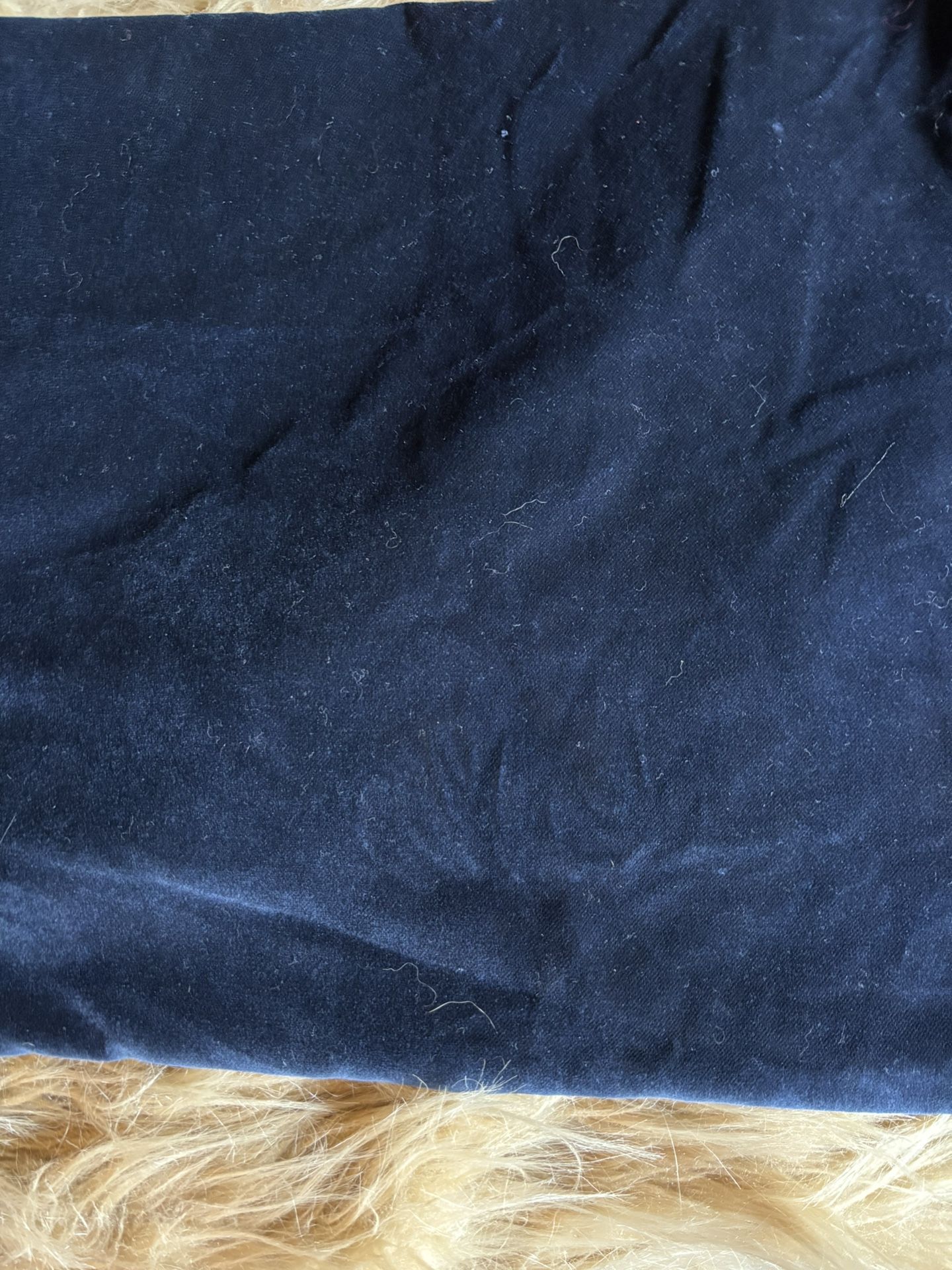 Beautiful Navy Velour Fabric 36”x58” New