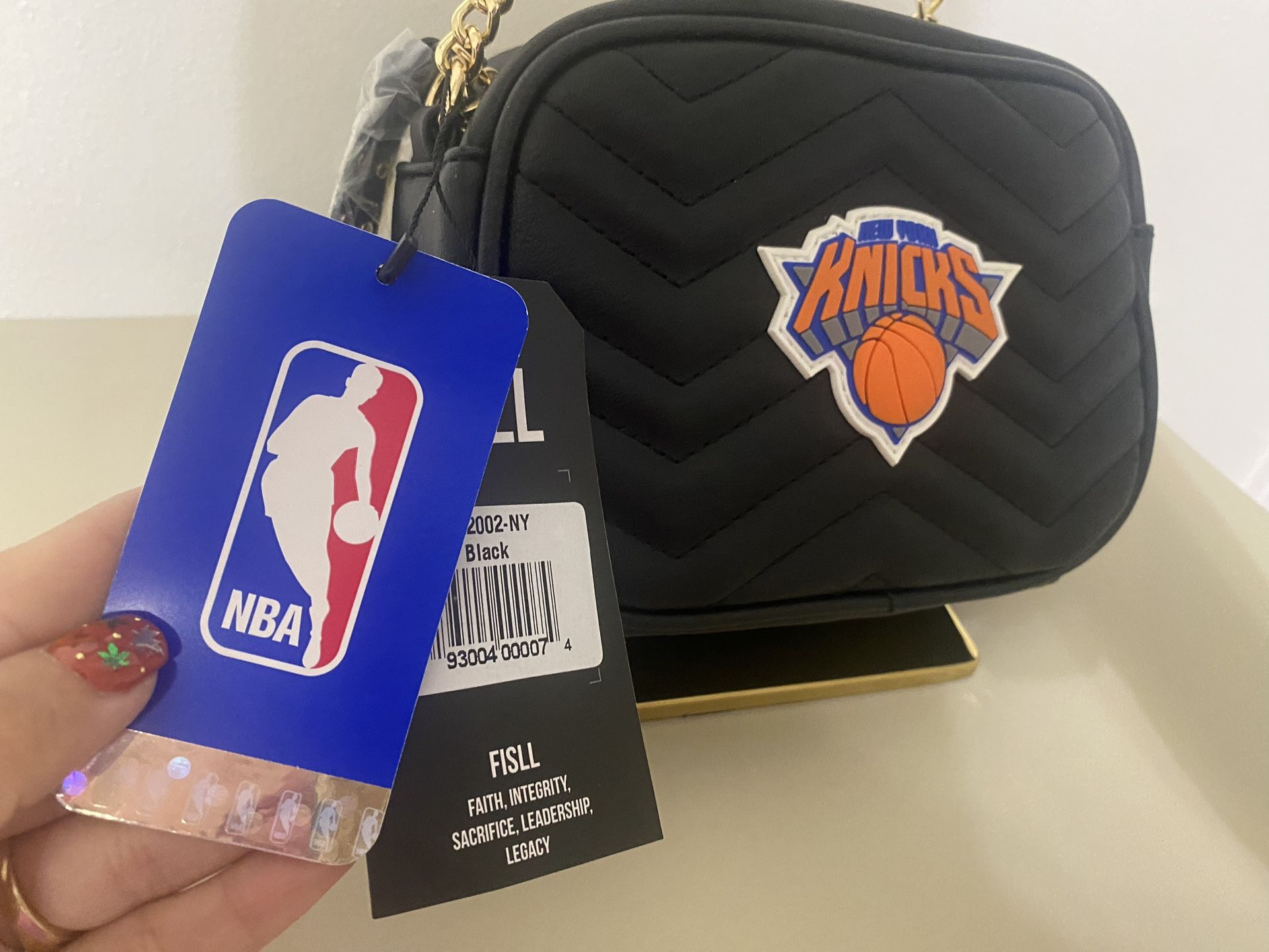 KNICKS black Quilted Handbag/crossbody Bag/purse Basketball