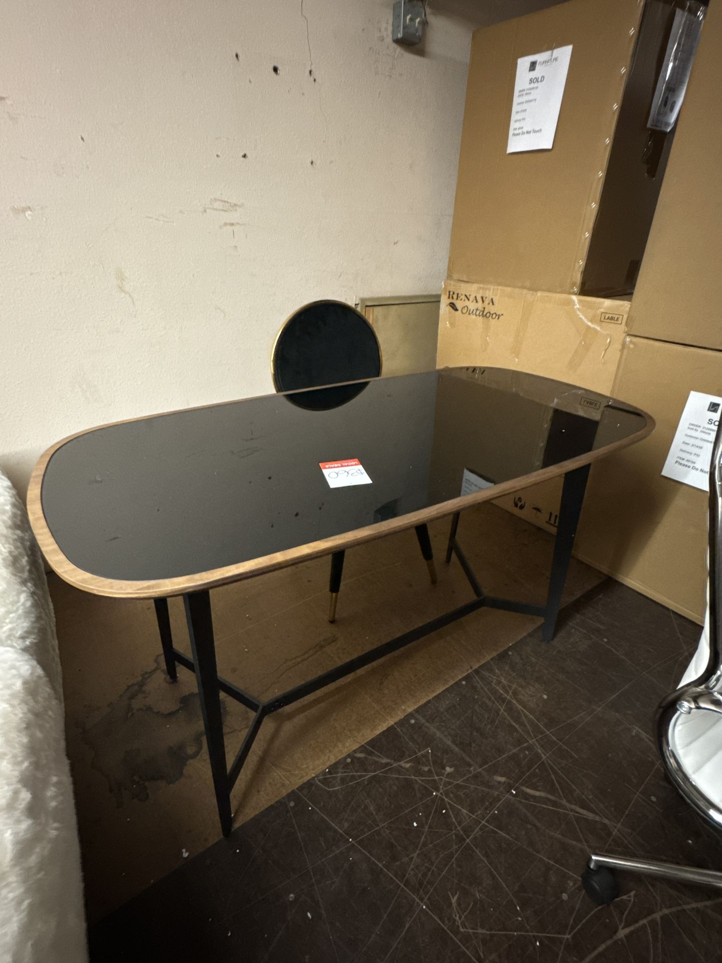 Black Glass Desk