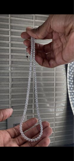 14K White Gold Diamond Tennis Necklace Diamond