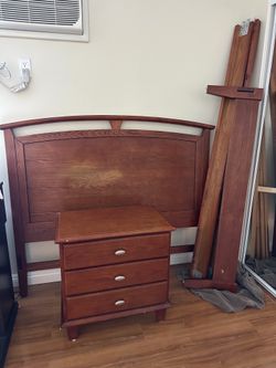 Full size bed frame and cabinet