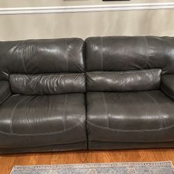 Full Sixze Brown Faux Leather Dual-RECLINING 91" Couch/Sofas - One Owner - Price For 1