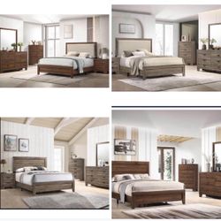 4- Pc Bedroom set Dresser,Mirror  Nightstand (1) Queen size bed frame  Not including Mattress and Box Sp