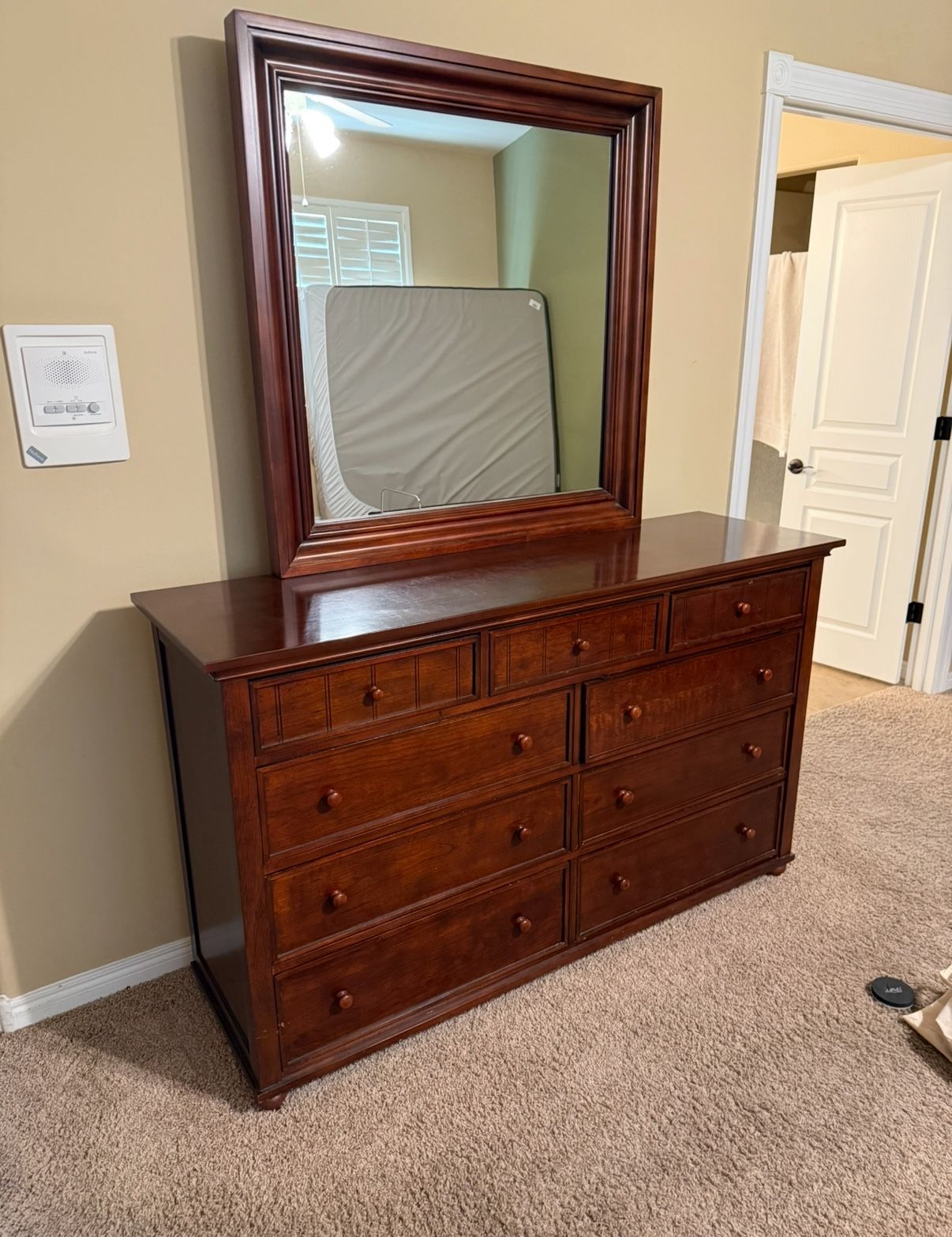 6 Piece Wood Bedroom Set With King sized Bed Frame