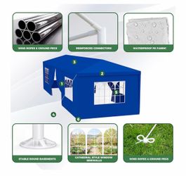 10x30 Large White Outdoor Party Canopy Tent side walls included