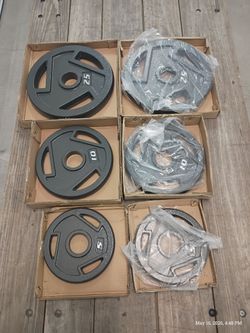 Olympic Weight Plates - Two 25lb, Two 10lb, Two 5lb (80lbs total)