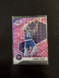 Lebron James Baseball Card Pink Mosaic Prizm No. 81