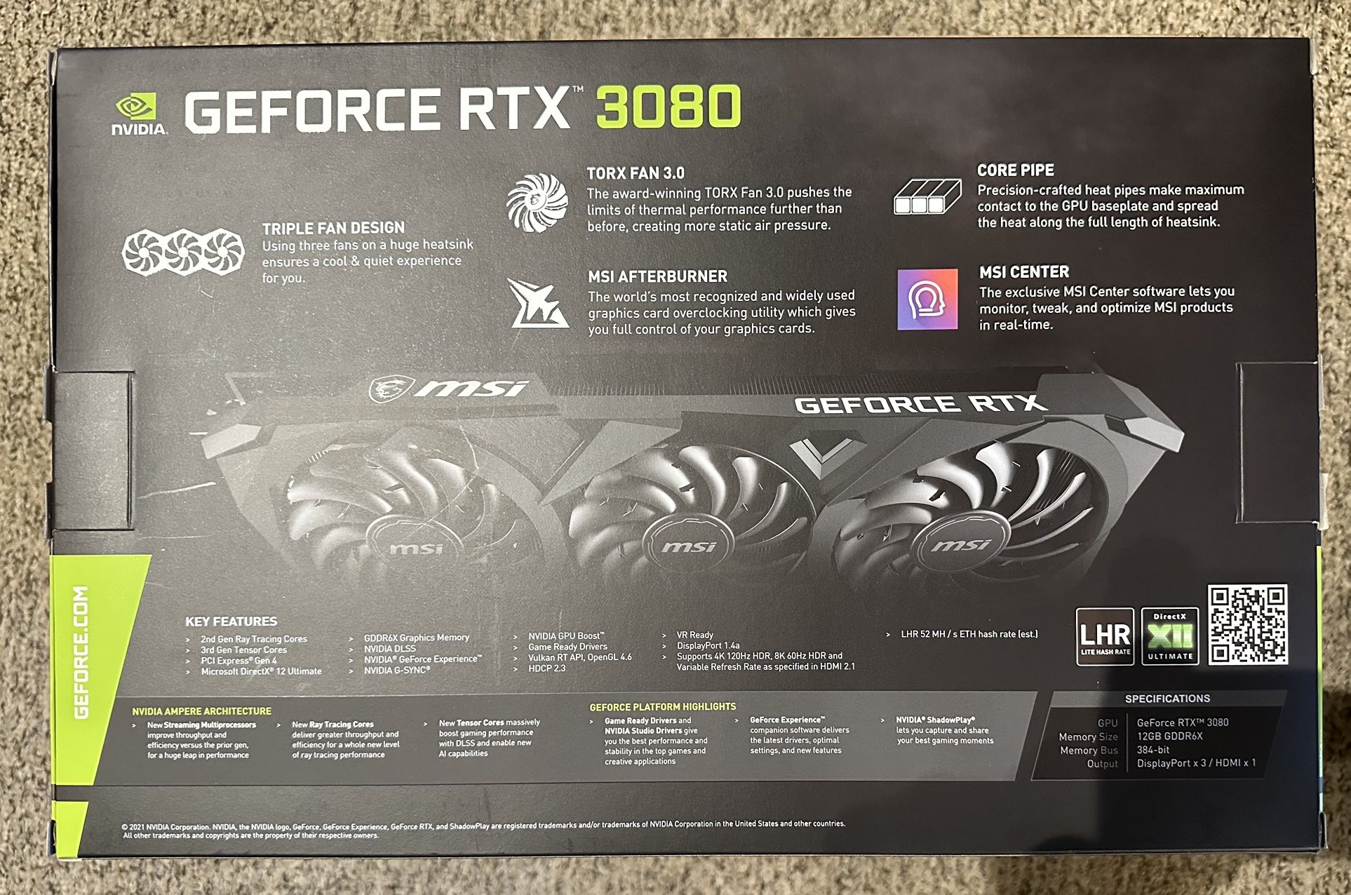 MSI GeForce RTX 3080 For Sale