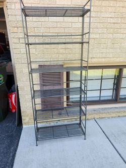 Foldable Metal 5-Tier Storage Shelving Rack – 70" Tall