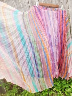 Soft Surrondings Ombre Bohemian Pleated Skirt 2xl