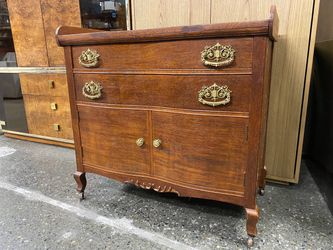 Vintage Rolling Solid Wood Sideboard