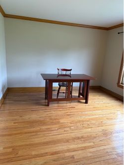 Heavy wood desk with chair