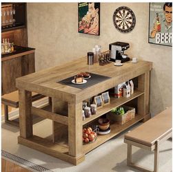 Tribesigns 55” Farmhouse Kitchen Island