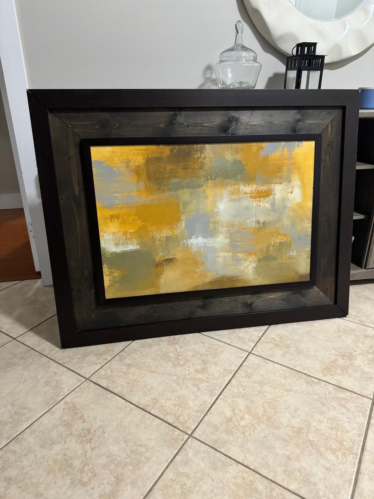 Large Brown Wooden Frame Canvas