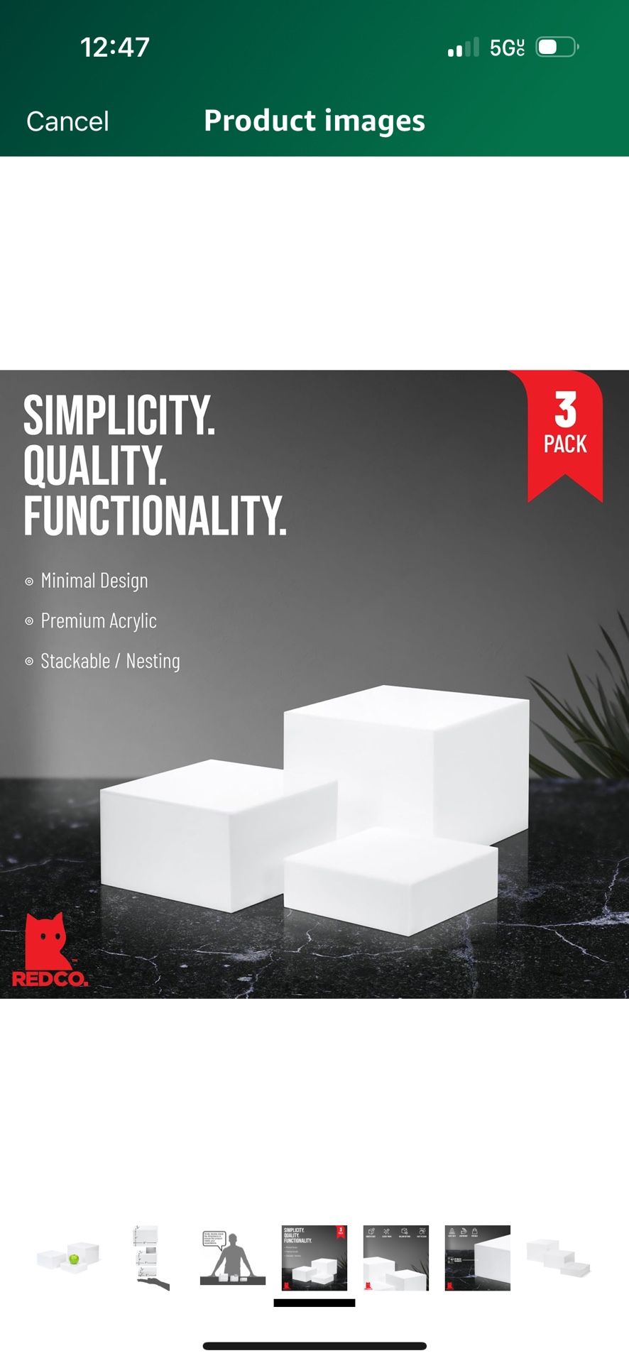 (3) Pack Acrylic Risers Brand New