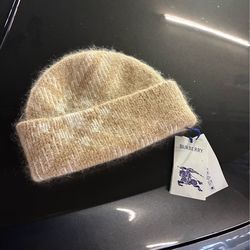Burberry Mohair Check Beanie