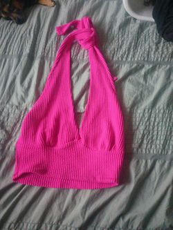 Pink halter top
