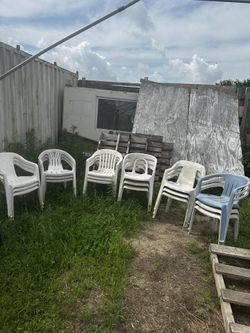 Plastic chairs $15 Each Set Of 3