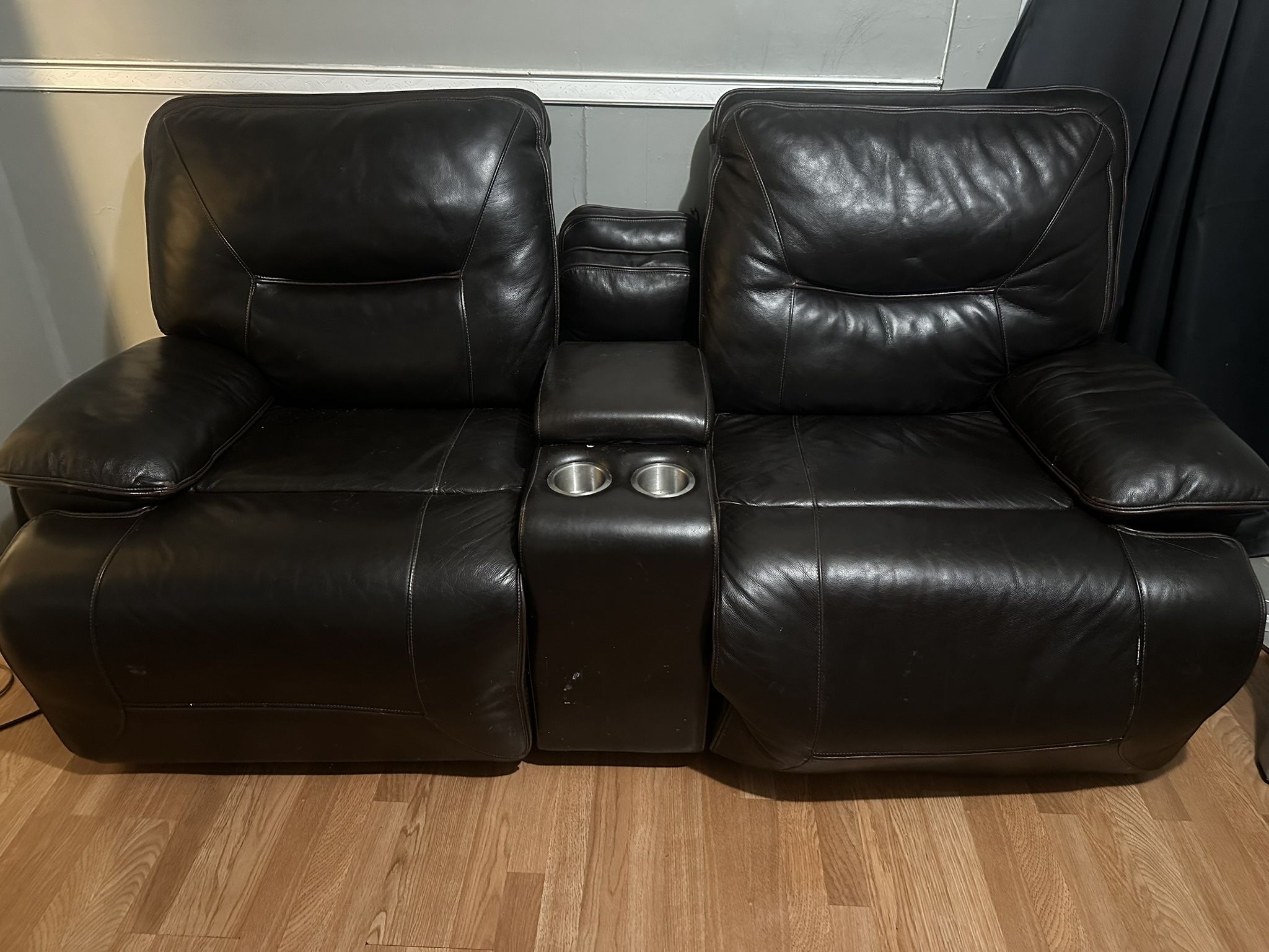 Real Leather Recliner Set