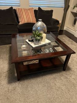 Glass coffee table
