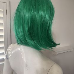 New green wig hair cosplay costume festival rave short synthetic