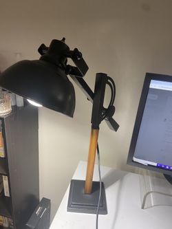 Industrial Wood & Metal Desk Lamp – Adjustable Arm