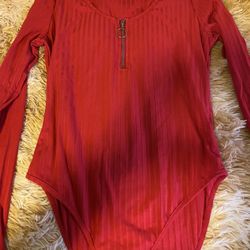 Red Long sleeve bodysuit (NEVER WORN) 