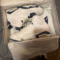 Jordan 6 Size 6 White/Midnight Navy
