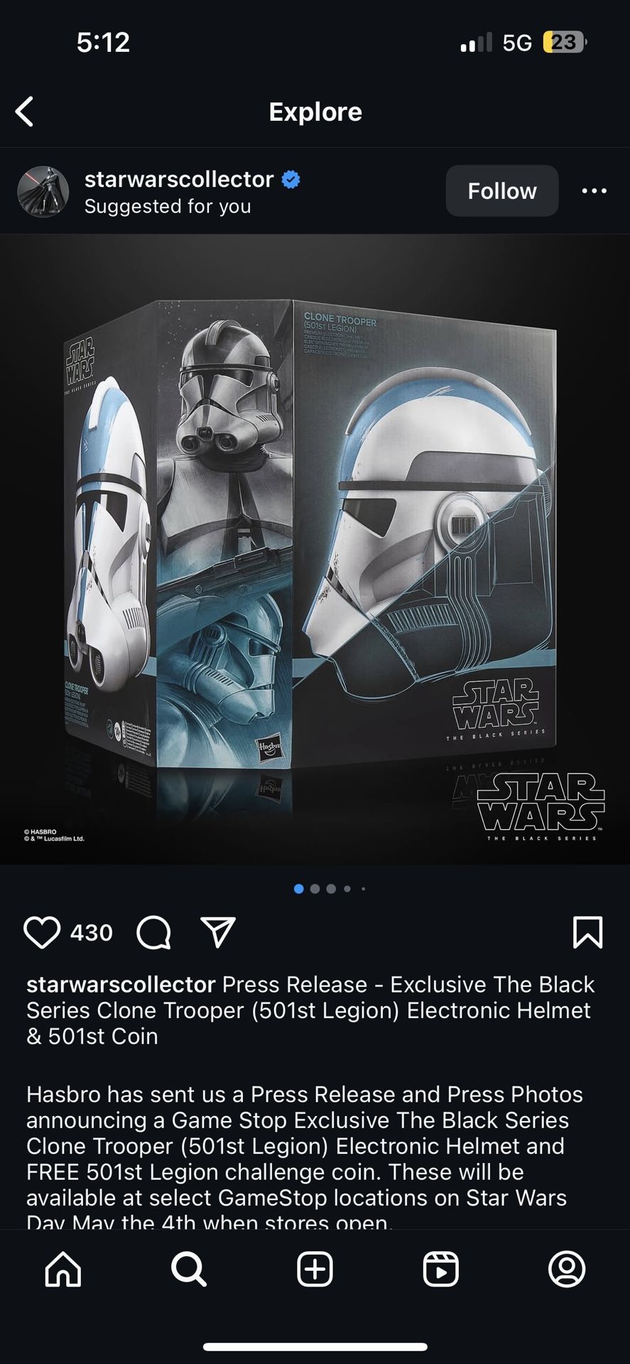 Star Wars Black Series 501st Helmet.