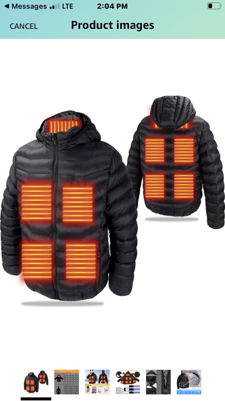Heated Jacket, Heated Jackets for Women Men, Unisex Down Heated Jacket, Heated Hoodie for winter(No Battery Pack)