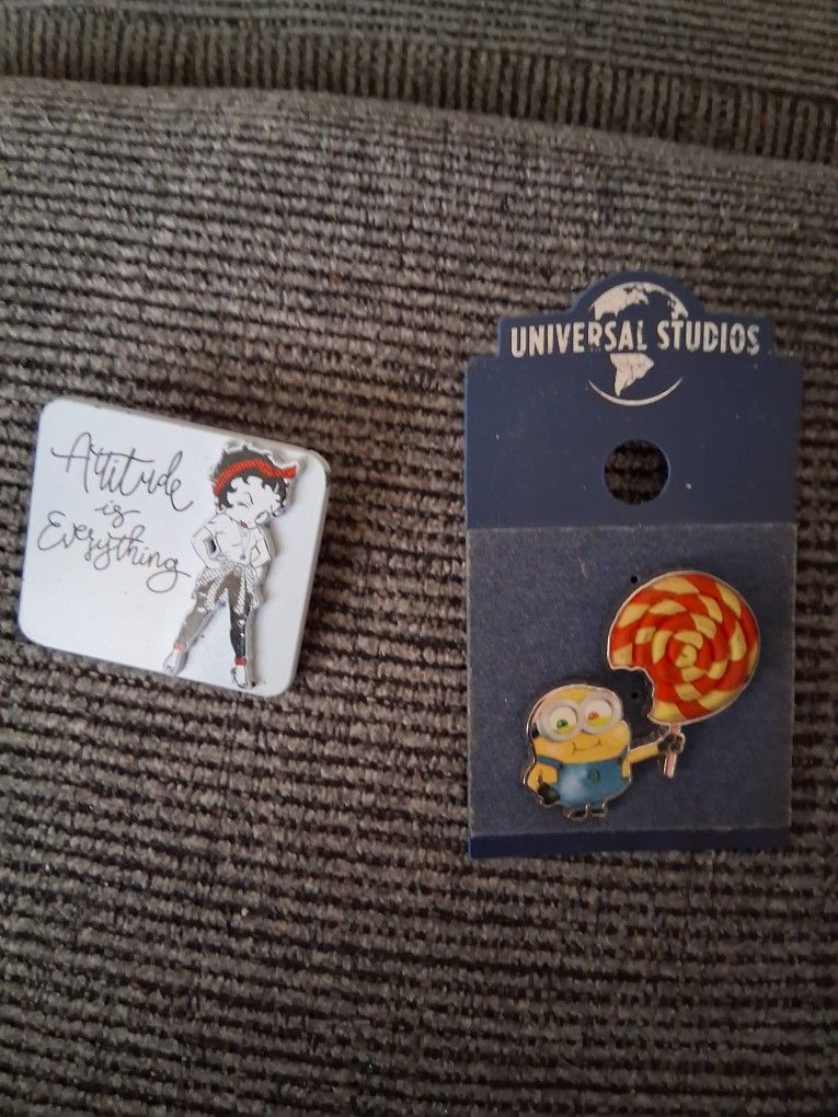Universal Studios pins- Despicable Me minion, Attitude is Everything chic
